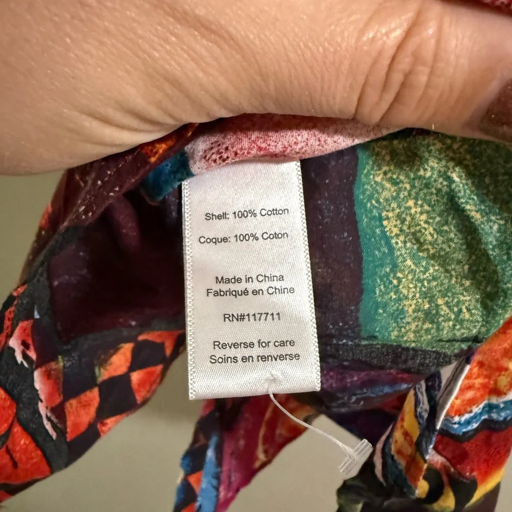 Paisley & Gray Women’s Abstract Art Print Button-Up Shirt XL 100% Cotton